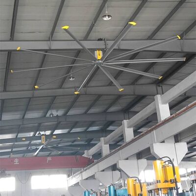 Потолочный вентилятор KCoolVent HVLS промышленный большой для большого космоса, мотора коробки передач 1.5kW, лопаток вентилятора алюминиевого сплава
