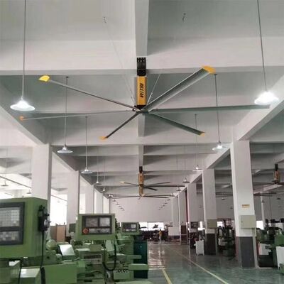 Потолочный вентилятор KCoolVent HVLS промышленный большой для большого космоса, мотора коробки передач 1.5kW, лопаток вентилятора алюминиевого сплава